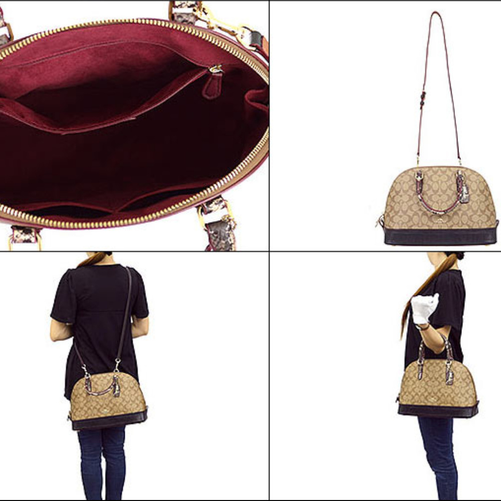 Coach Signature with Eotic Mix Sierra Satchel Bag - Picture 9 of 10